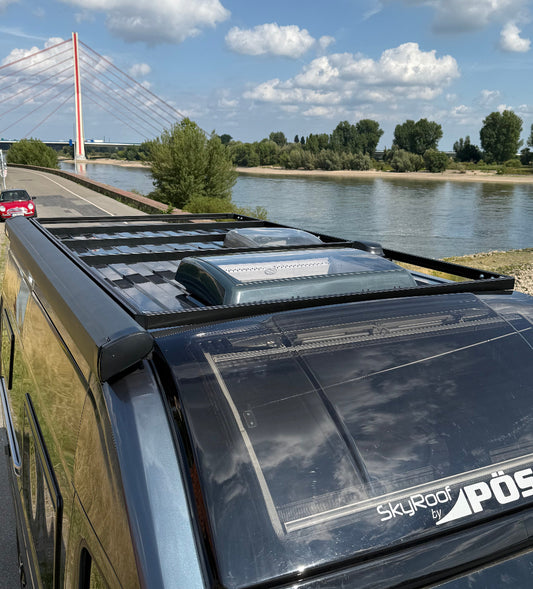 MyDachtraeger Dachträger für Ducato Jumper Boxer mit vorhandener Thule Omnistor Markise. Verstellbar individuell günstig und robust
