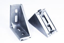 2x Winkel 40x80  Nut 10B inkl. Verschraubung und Abdeckung